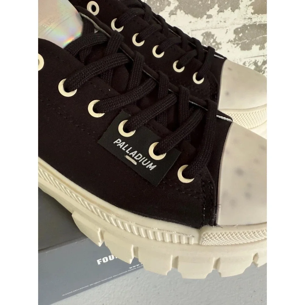 Palladium Revolt Lo TX Shoes Womens Size 7 Black Marshmallow Chunky Platform Low
